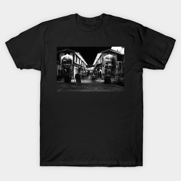 Blurry view into a Coffee shop area with street art T-Shirt by kall3bu